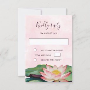 Convite Lotus Buddhist Wedding RSVP