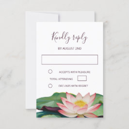Convite Lotus Buddhist Wedding RSVP