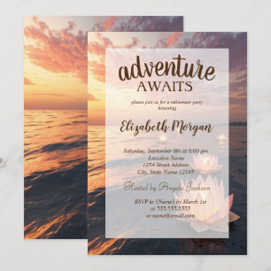 Convite Lotus Ocean Sunset Retirement Party