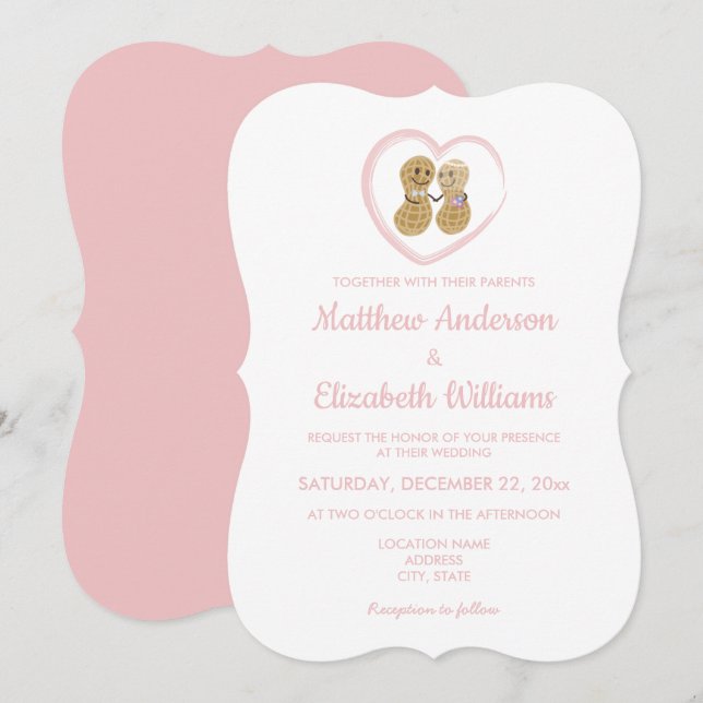 Convite Loucos Whimsical Sobre Um Outro Casamento Bonito (Frente/Verso)