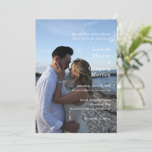 Convite Louise Simple Photo Modern Wedding