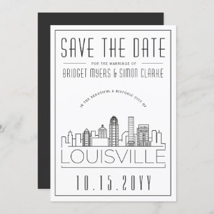 Convite Louisville Wedding Stylized Skyline Salvar a Data