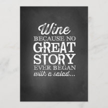 Lousa 5x7 Sinal de Mesa Vinho Porque