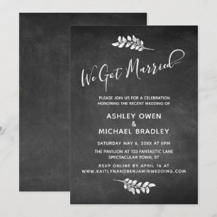 Convite Lousa & Botânica Recepção de Casamento We Got Marr