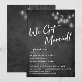 Convite Lousa Elétrica Casados para Sempre