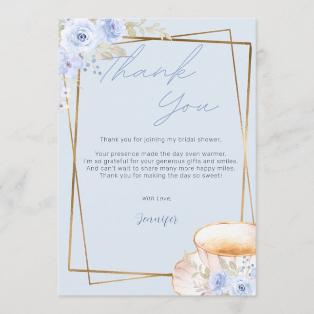 Convite Love Brewing Tea Thank You Bridal Shower Wedding (Frente)