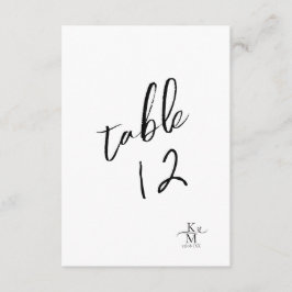 Convite Love Calliographic Table Number Black B&W ID940