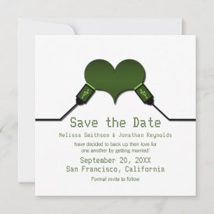 Convite Love Connection USB Save the Date Invite, Green