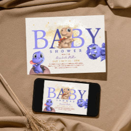 Convite Love Dino Simples Engraçado Dragão Cute Dragão Chá