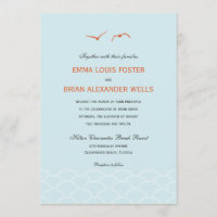 Love Doves Weding Invtions - Sky Blue
