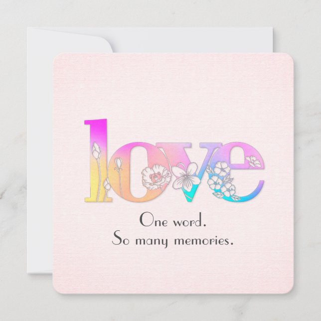 Convite LOVE Floral Design para renovação de Vow de Casame (Frente)