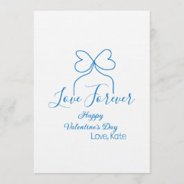 Convite Love Forever blue bow happy Valentine's day name d