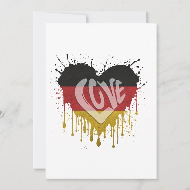 Convite Love Germany Flag (Frente)