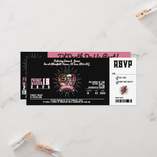 Convite Love Groove Rock and Roll Wedding Invitation