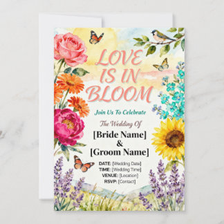 Convite Love in Bloom – Elegant Floral Wedding Invitation