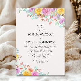 Convite Love in Bloom spring flowers wedding