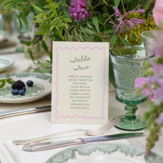 Convite Love in Bloom Whimsical Handwritten Table Two Card (Criador carregado)