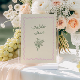 Convite Love in Bloom Whimsical Handwritten Table Two Card