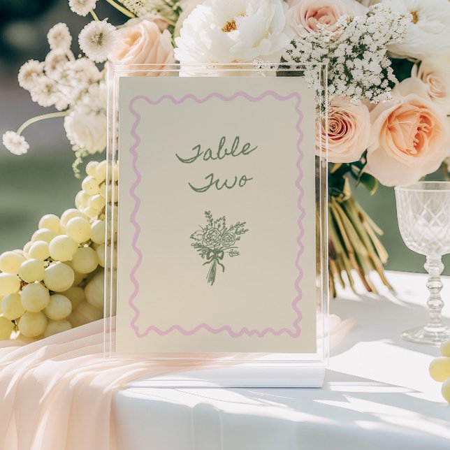 Convite Love in Bloom Whimsical Handwritten Table Two Card (Criador carregado)