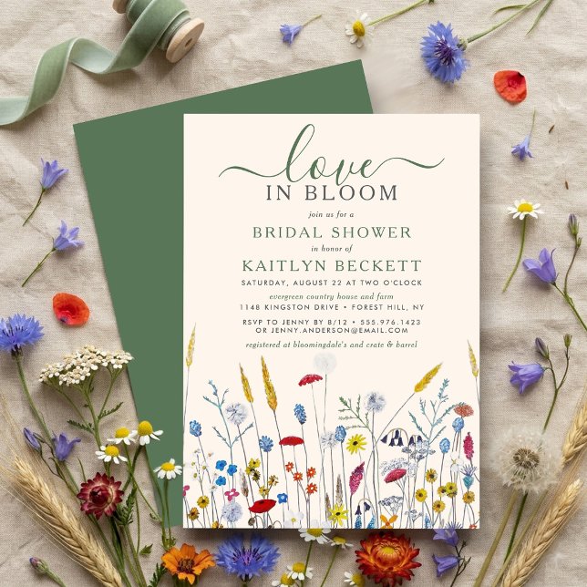 Convite Love in Bloom Wildflower Meadow Bridal Shower (Criador carregado)