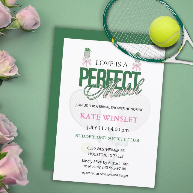 Convite Love Is a Perfect Match Tennis Bridal Shower  (Criador carregado)