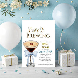 Convite Love is Brewing Blue Bridal Shower Invitation 