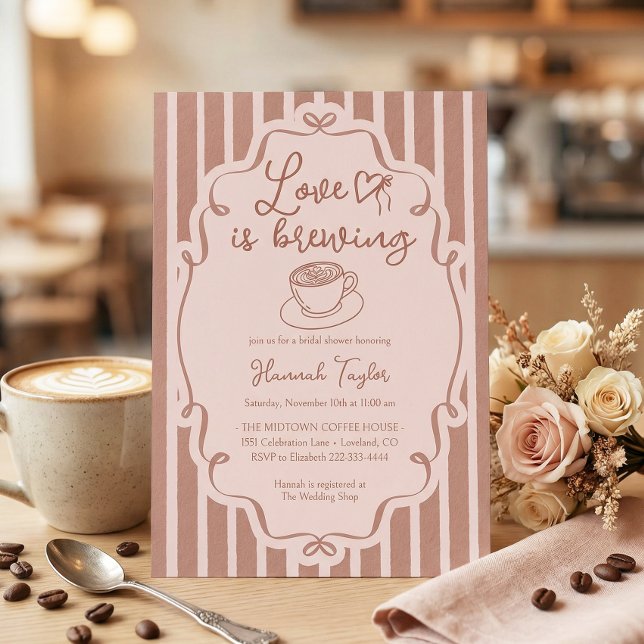 Convite Love Is Brewing Coffee Bridal Shower (Criador carregado)