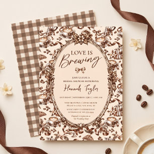 Convite Love Is Brewing Coquette Coffee Chá de Noiva