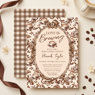 Convite Love Is Brewing Coquette Coffee Chá de Noiva