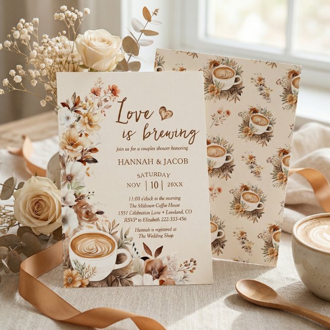 Convite Love is Brewing Couples Coffee Bridal Shower (Criador carregado)