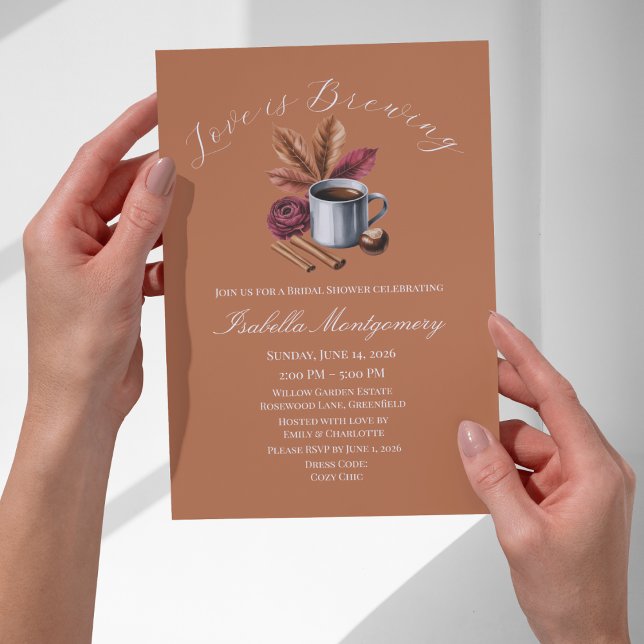 Convite Love Is Brewing Cozy Rustic Coffee Bridal Shower (Love Is Brewing Cozy Rustic Coffee Bridal Shower Invitations
)