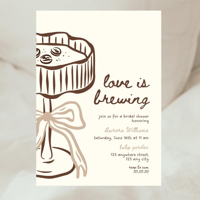 Convite Love Is Brewing Invitation, Love Is Brewing Bridal (Criador carregado)