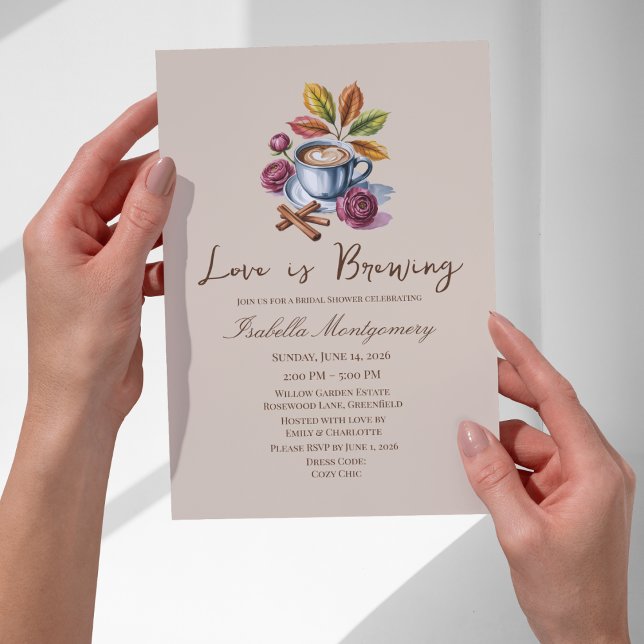 Convite Love Is Brewing Rustic Coffee Bridal Shower (Love Is Brewing Rustic Coffee Bridal Shower Invitations
)