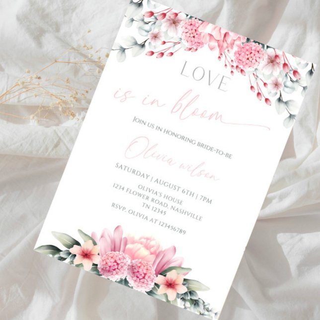 Convite Love Is in Bloom Bridal Shower-Floral Garden Theme (Criador carregado)