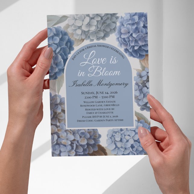Convite Love Is in Bloom Classic Blue Hydrangea (Love Is in Bloom Classic Blue Hydrangea Invitations
)