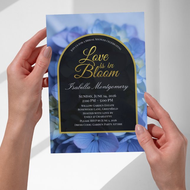 Convite Love Is in Bloom Delicate Blue Hydrangea (Love Is in Bloom Delicate Blue Hydrangea Invitations
)