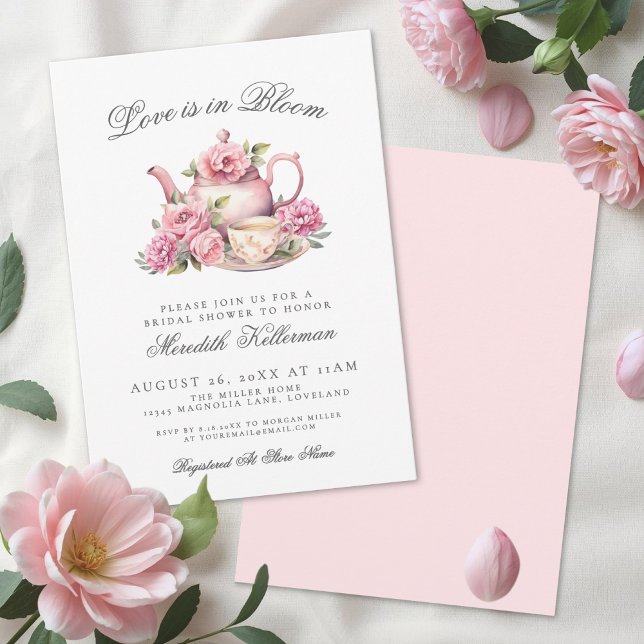 Convite Love Is In Bloom Floral Bridal Shower (Love Is In Bloom Floral Bridal Shower Invitation)