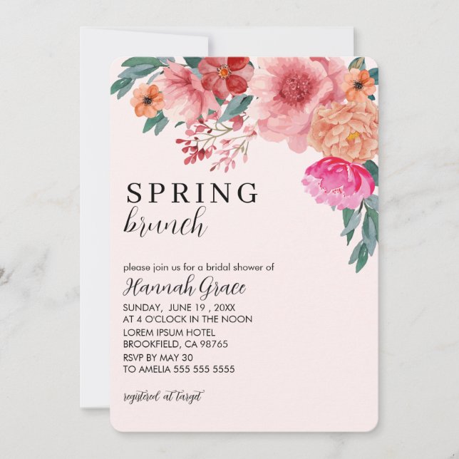 Convite Love is in bloom spring floral Bridal Shower (Frente)