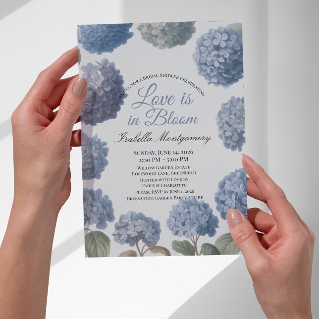 Convite Love Is in Bloom Timeless Hydrangea (Love Is in Bloom Timeless Hydrangea Invitations)