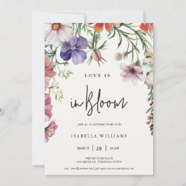 Convite Love is in Bloom Watercolor Floral Bridal Shower