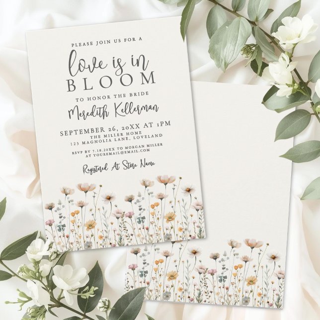 Convite Love Is In Bloom Wildflower Bridal Shower (Love Is In Bloom Wildflower Bridal Shower Invitation)