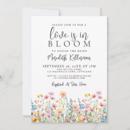 Convite Love Is In Bloom Wildflowers Bridal Shower