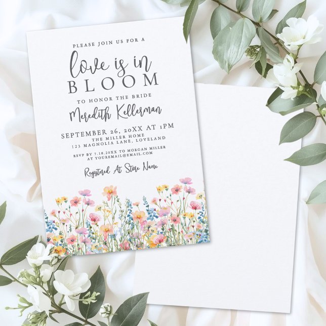 Convite Love Is In Bloom Wildflowers Bridal Shower (Love Is In Bloom Wildflowers Bridal Shower Invitation)