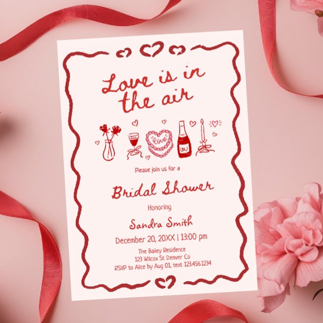 Convite Love Is In The Air Bridal Shower (Criador carregado)