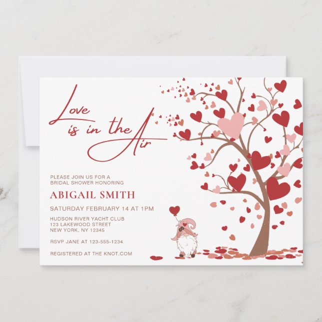 Convite LOVE IS IN THE AIR BRIDAL SHOWER Invitation (Frente)