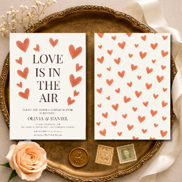 Convite Love is in the Air Hearts Couples Shower