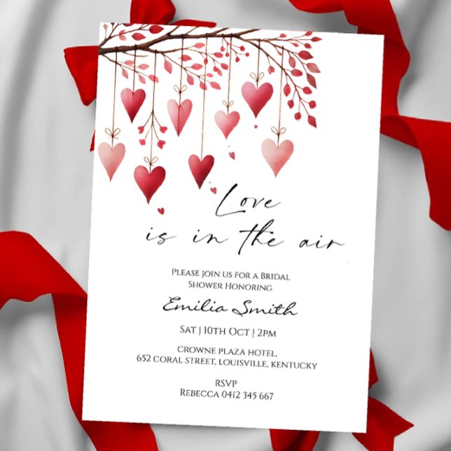 Convite  Love is in the air valentine's bridal shower   (Criador carregado)