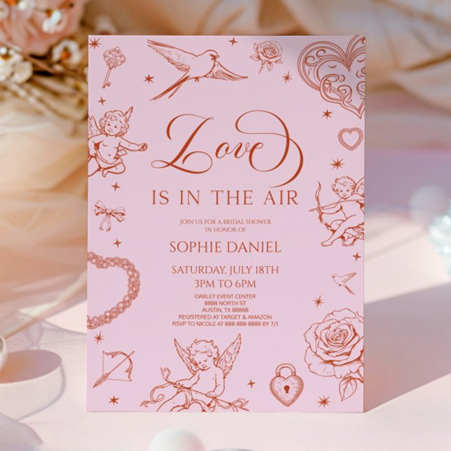 Convite Love Is In The Air Valentine's Day Bridal Shower (Criador carregado)