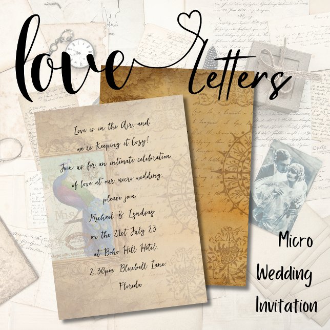 Convite Love Letters MICRO WEDDING (Criador carregado)