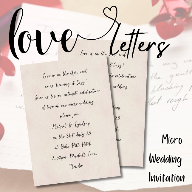 Convite Love Letters MICRO WEDDING (Criador carregado)